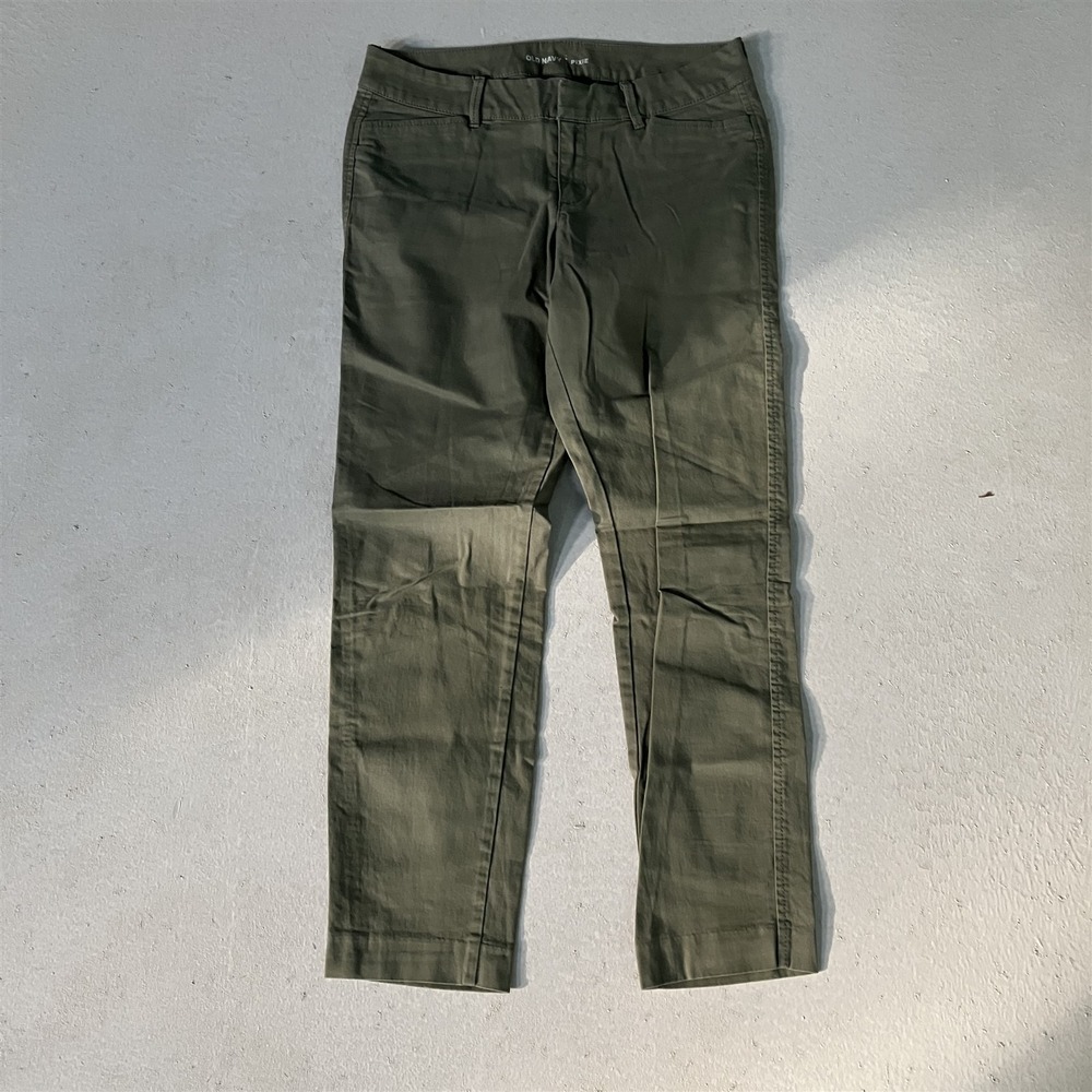 Old Navy 4 Green Stretch Chino Pixie Mid Rise Skinny Ankle Womens Pants